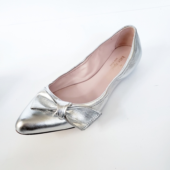 Kate Spade Suki Flats Metallic Silver - Picture 1 of 5